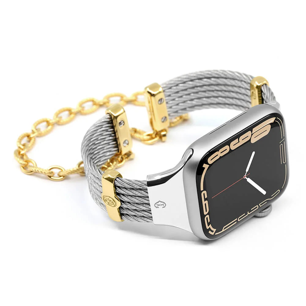 Steel with Yellow Gold Décors_Wrist 18cm