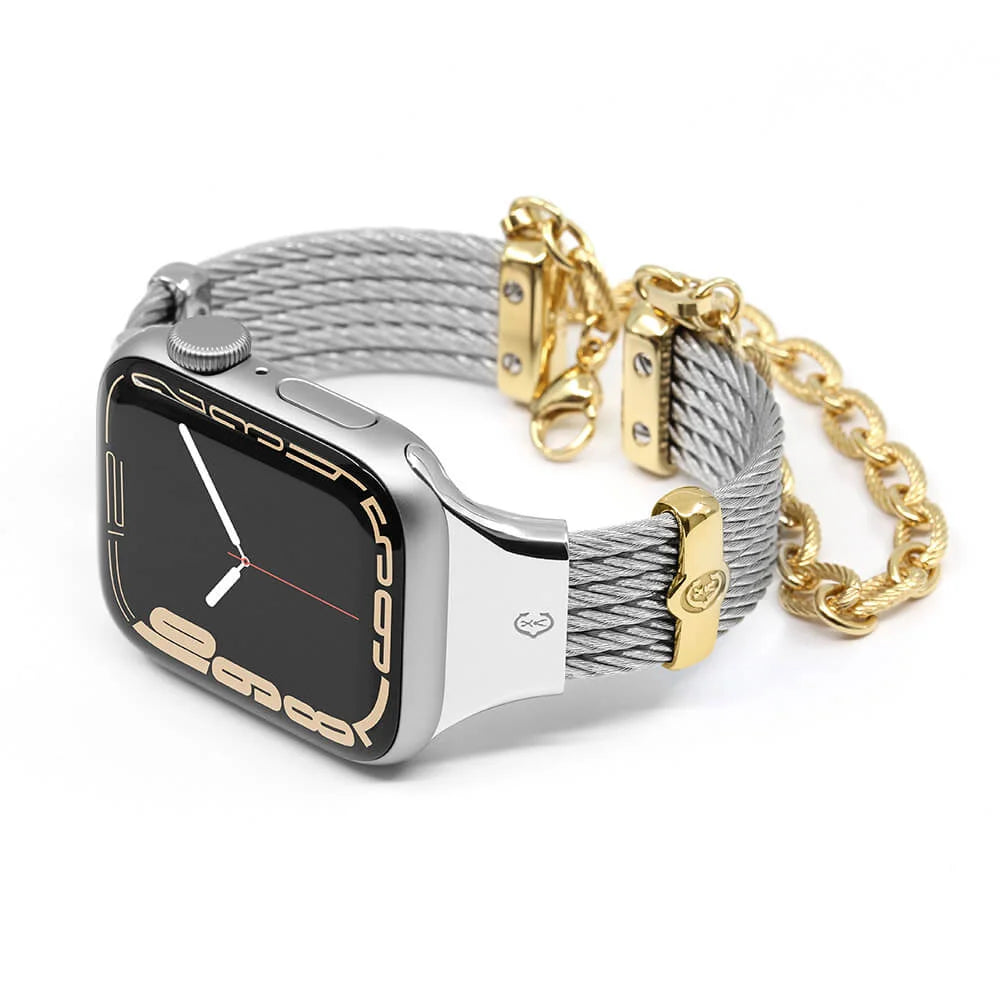 Steel with Yellow Gold Décors_Wrist 18cm